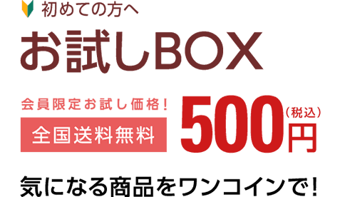 はじめての方へ お試しBOX 500円 全国送料無料
