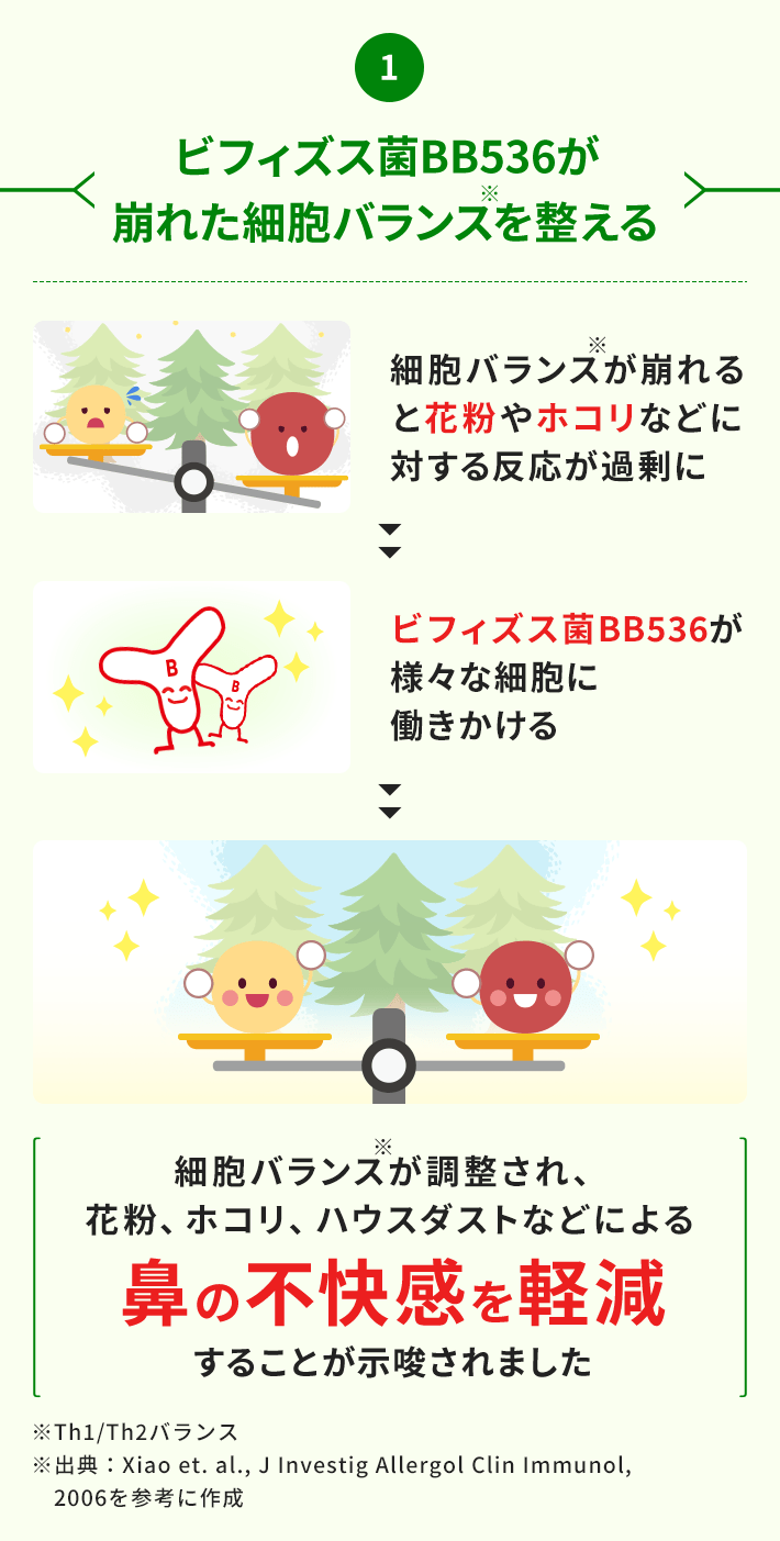 ビフィズス菌BB536が崩れた細胞バランスを整える