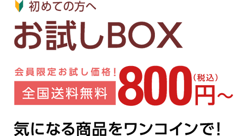 はじめての方へ お試しBOX 800円 全国送料無料
