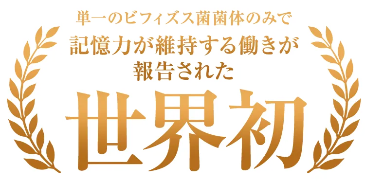 単一のビフィズス菌菌体のみで記憶力が維持する働きが報告された世界初