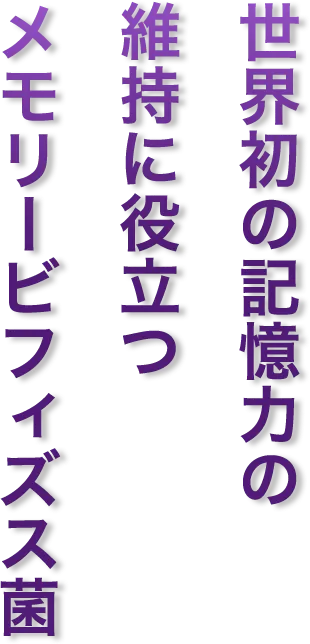 世界初の記憶力の維持に役立つメモリービフィズス菌