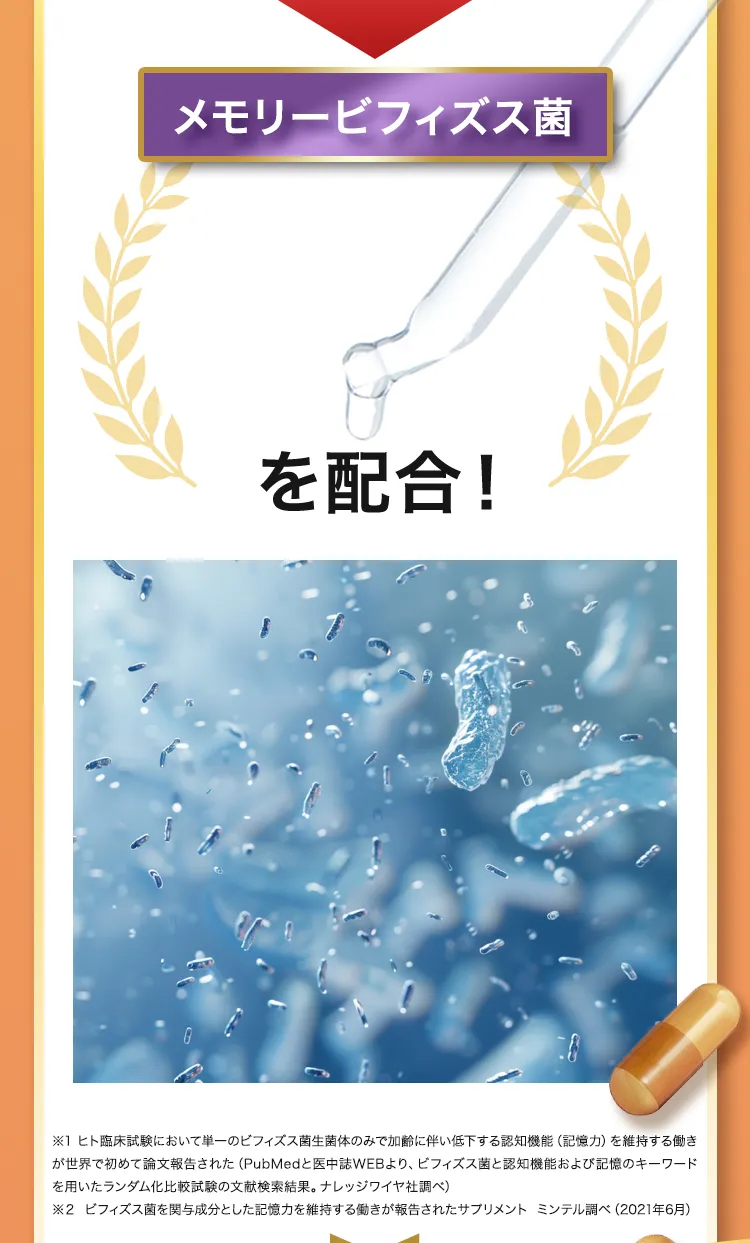メモリービフィズス菌、ビフィズス菌MCC1274を配合!